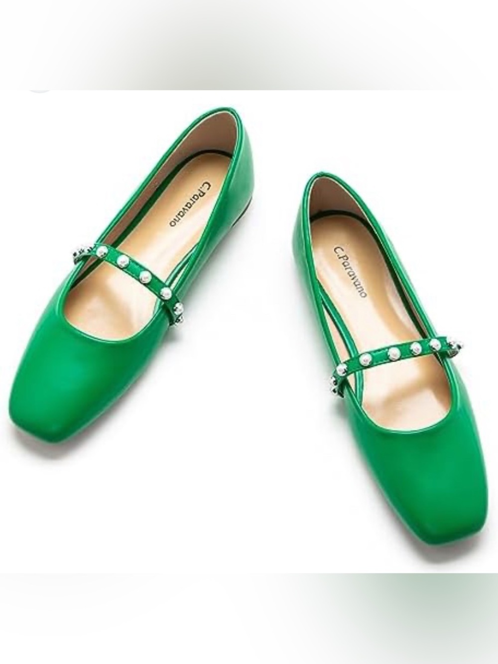 New C.Paravano Women’s Mary Jane Shoes with Faux Pearl Strap